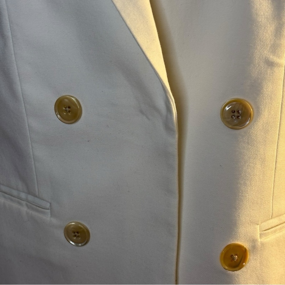 Tailored by Rebecca Taylor Ivory Double-Breasted Blazer Size 8 - Picture 3 of 6
